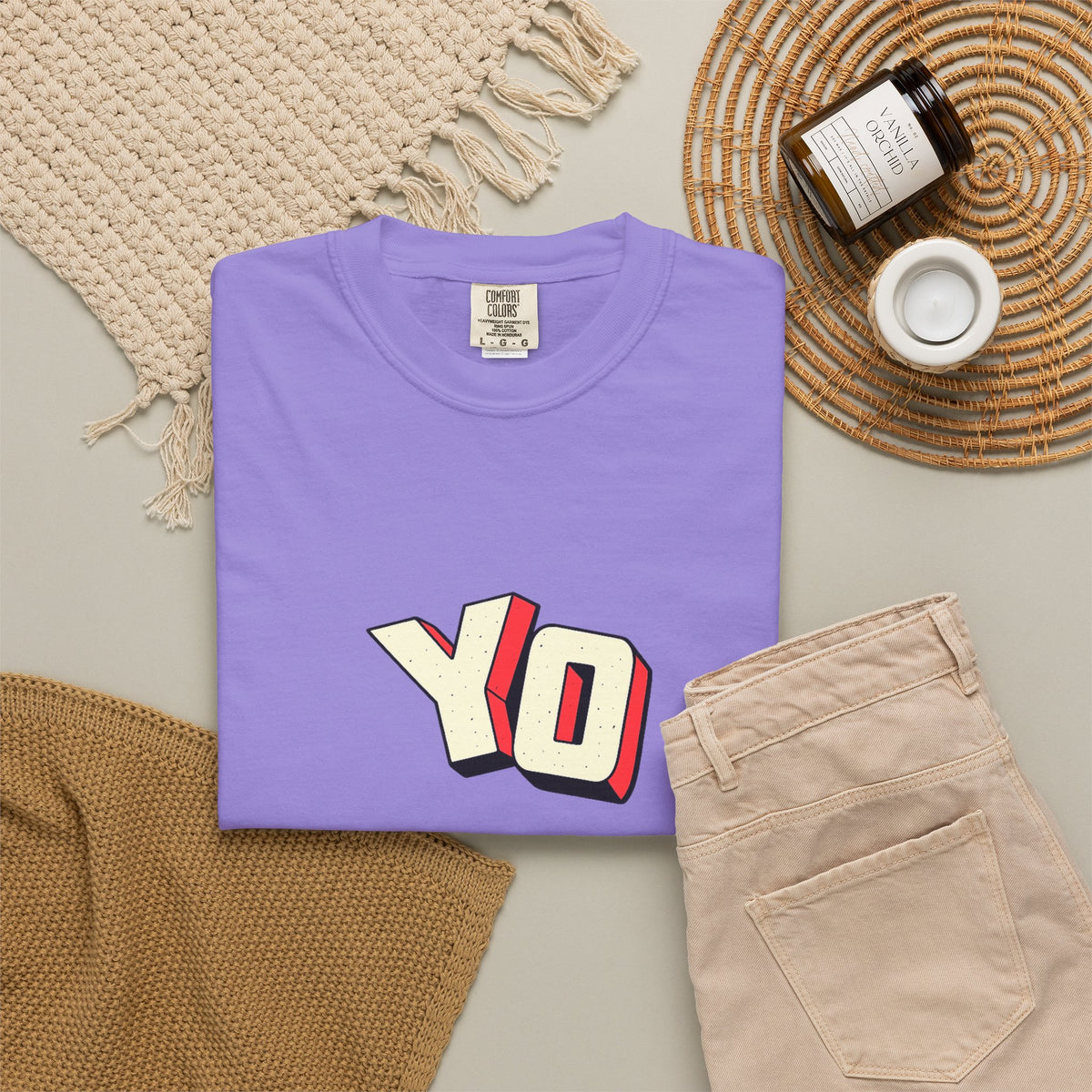 Yo Graphic T-Shirt — Retro 3D Lettering Tee