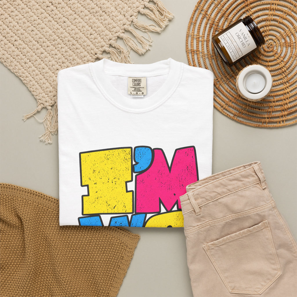 "I'M WEIRD" Colorblock Graphic T-Shirt — Retro Pop Statement Tee
