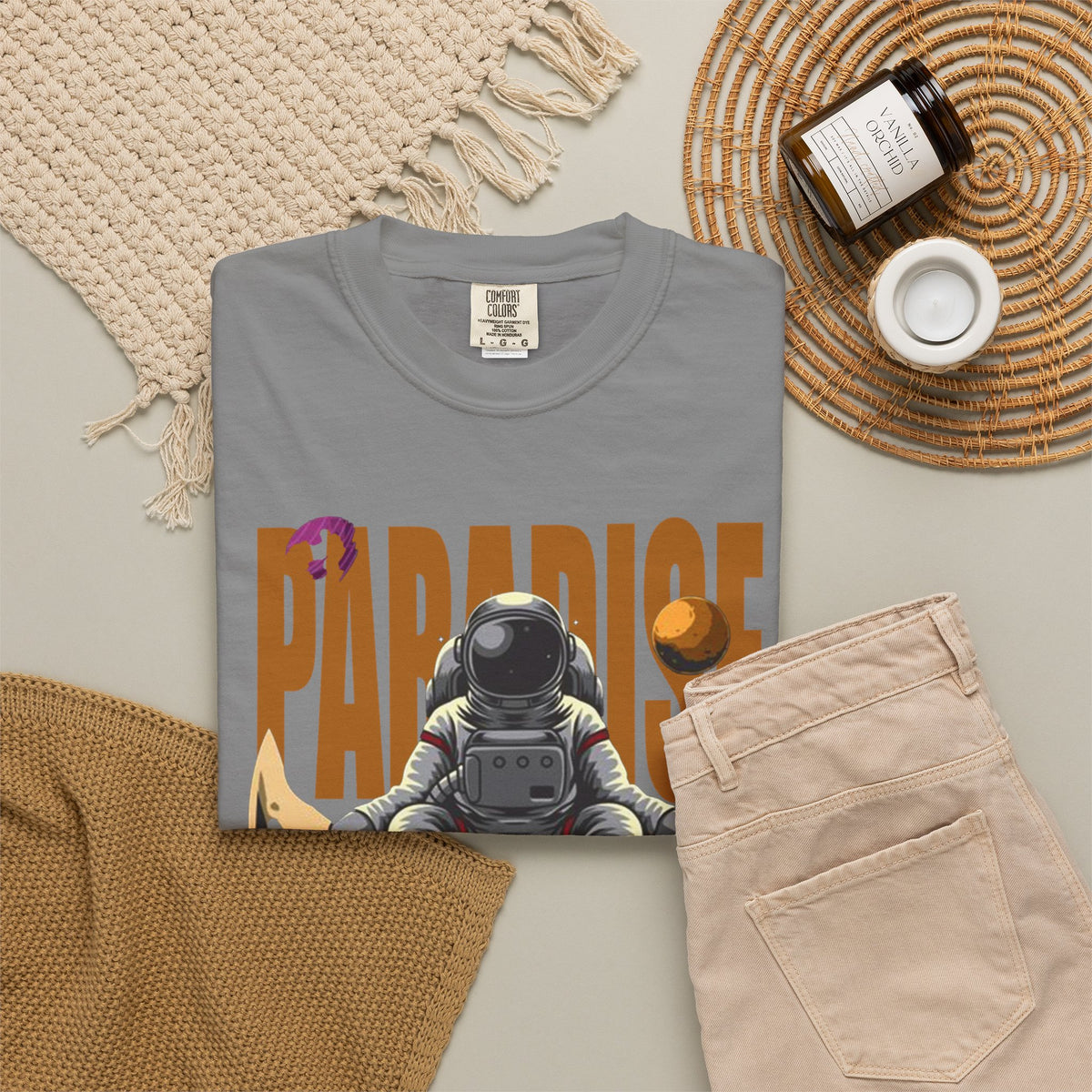 T-Shirt — 'Paradise: Never Get Tired of Getting Lost' Astronaut Graphic Tee