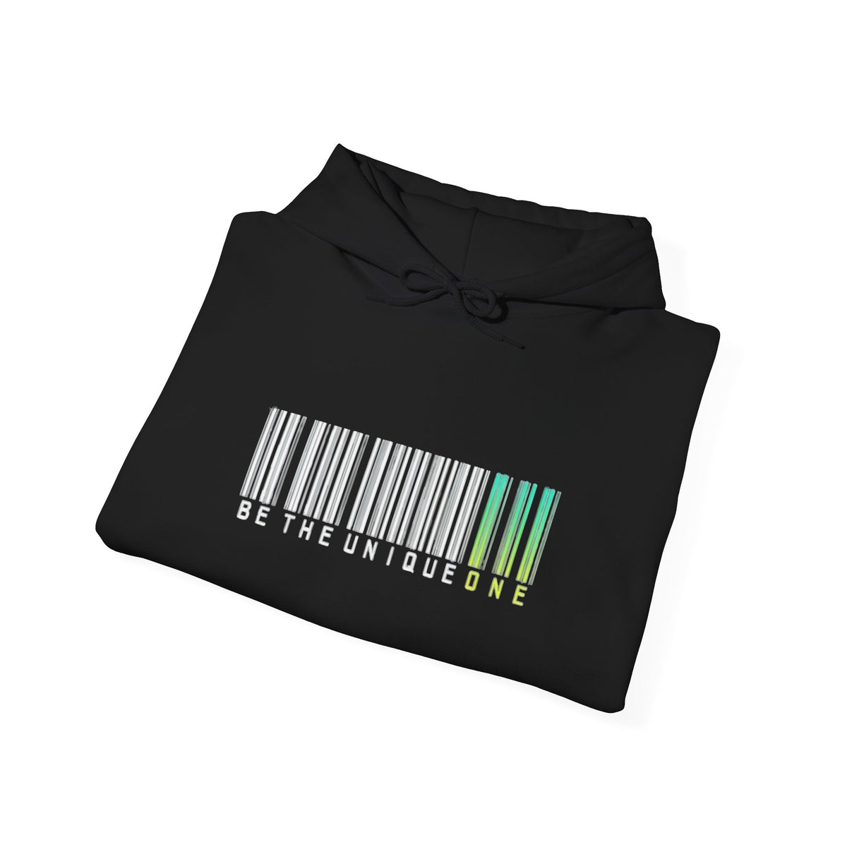 Unique One Barcode Hoodie — "Be the Unique One" Graphic Pullover