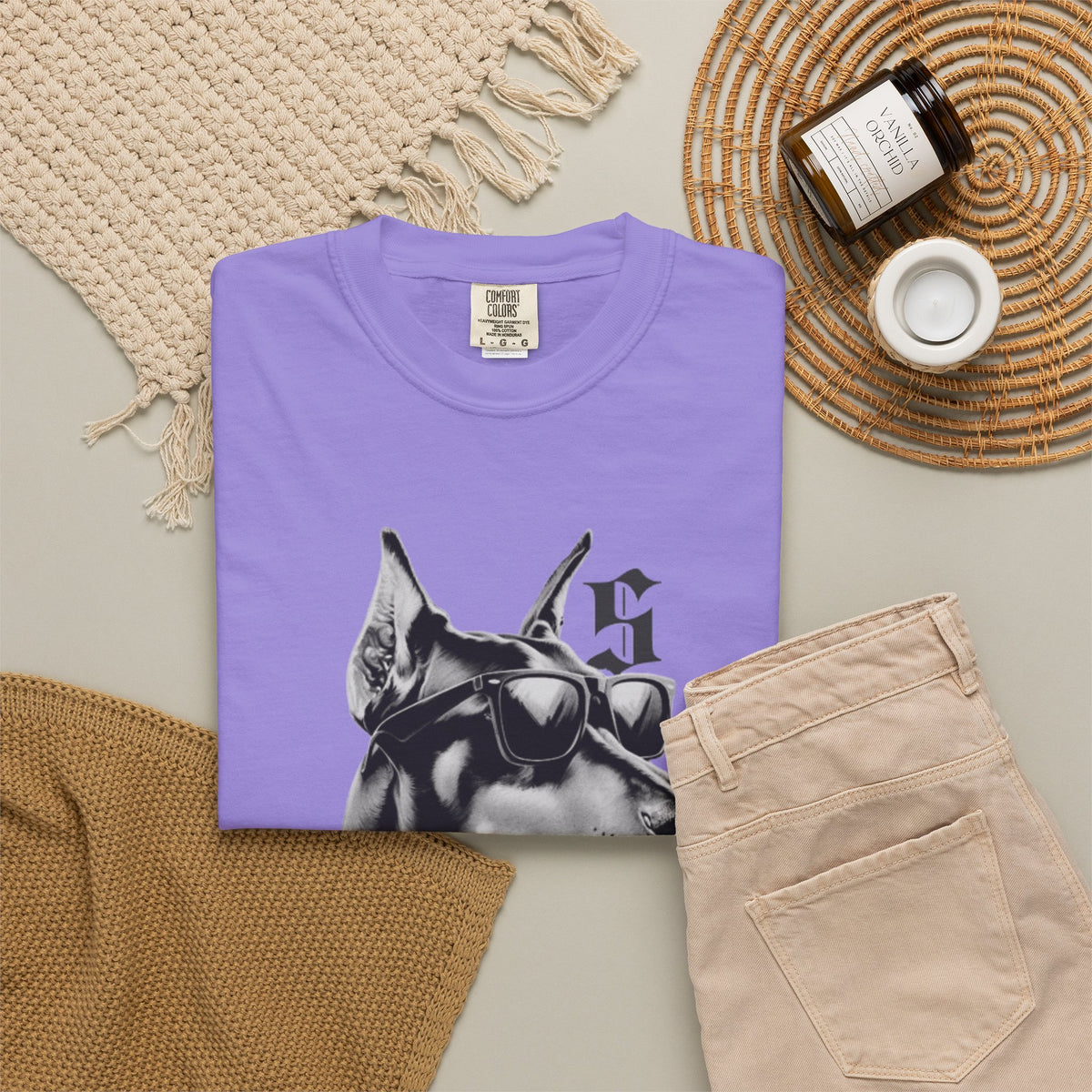 Doberman Sunglasses Graphic T-Shirt — "Snooper" Streetwear Tee