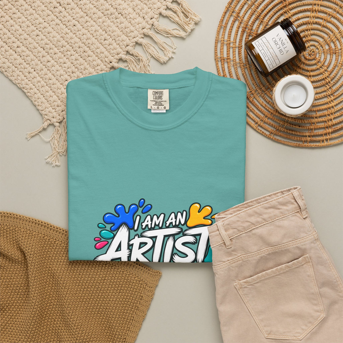Artist T‑Shirt — "Human Artist" Colorful Paint Splash Graphic Tee