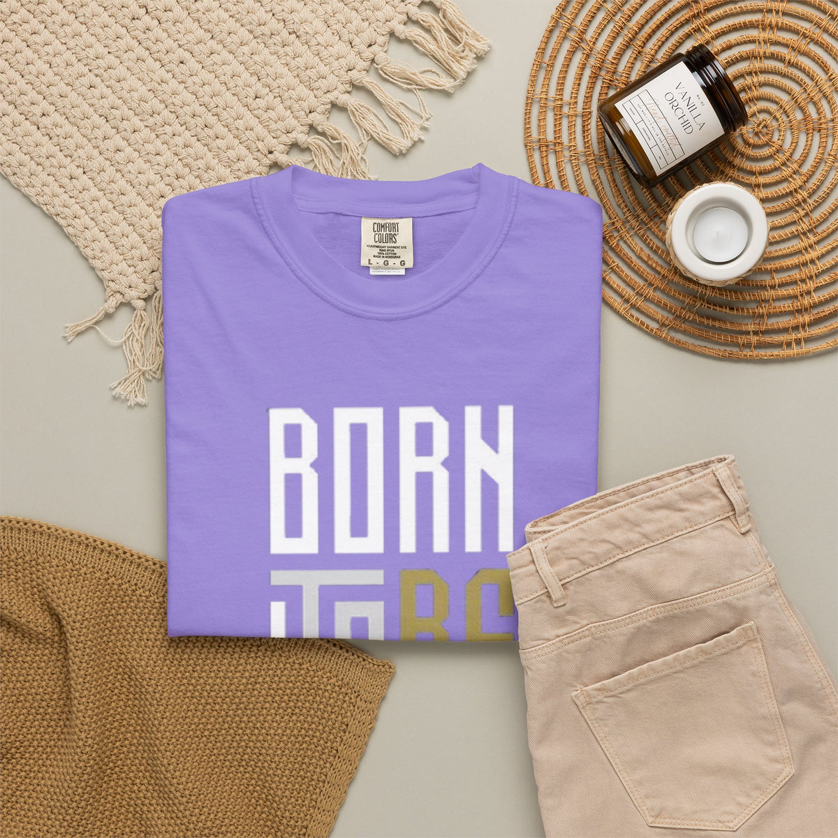 T-Shirt — "Born To Be Untile" Bold Vertical Typography Tee