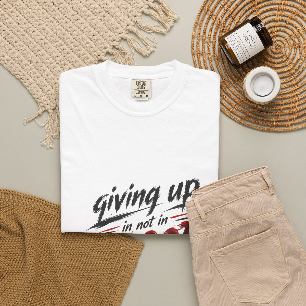 Giving Up in Not in Blood T‑Shirt — Motivational Graphic Tee