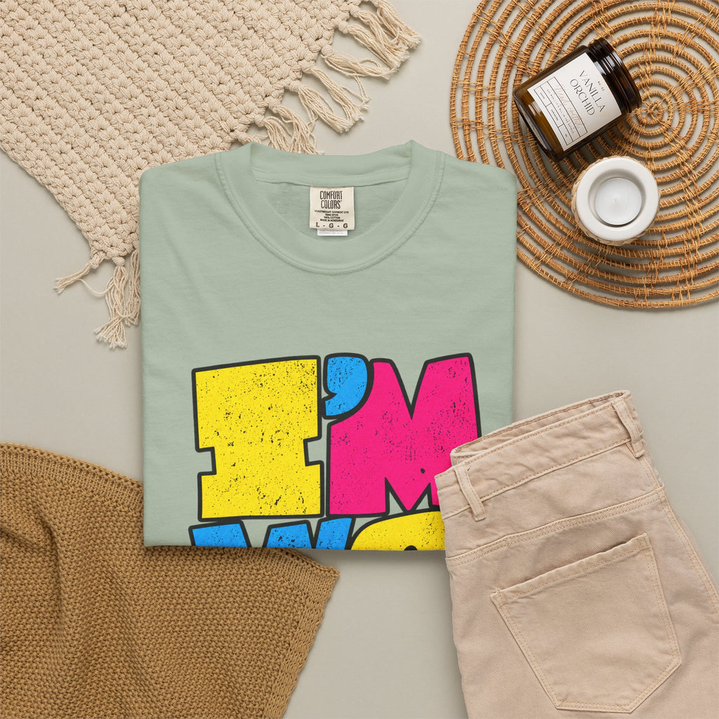 "I'M WEIRD" Colorblock Graphic T-Shirt — Retro Pop Statement Tee