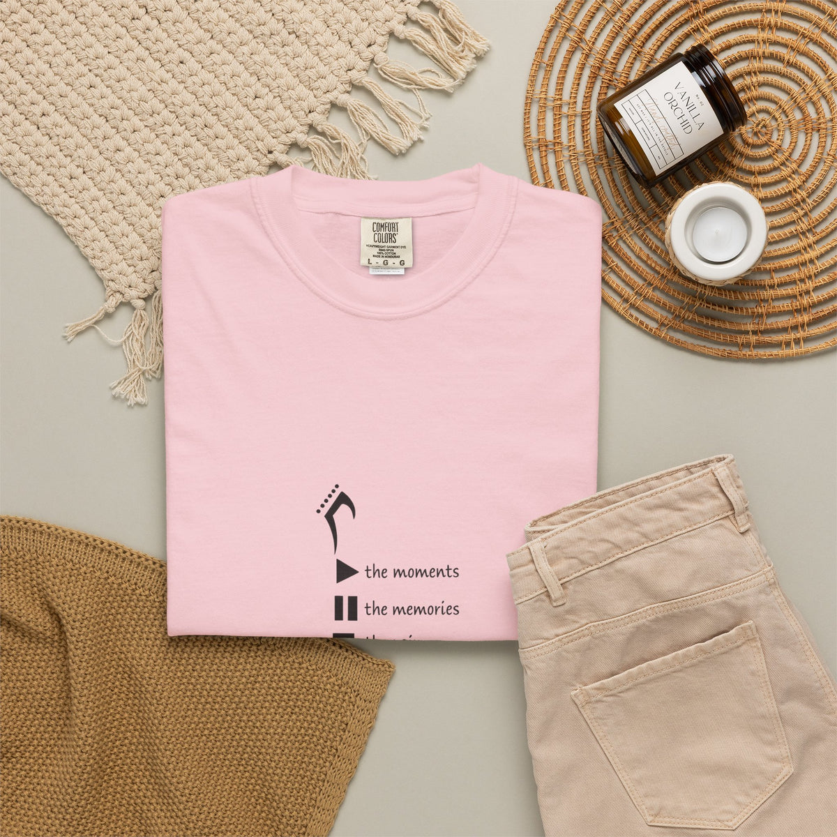 Guitar Silhouette Tee — "Our Moments, Our Memories, Our Music, Our Happiness"