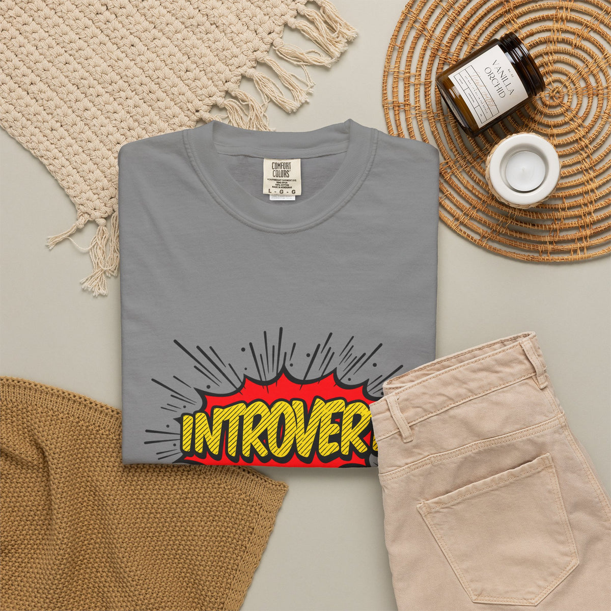Introvert Comic Pop T-Shirt — Graphic "INTROVERT!" Tee