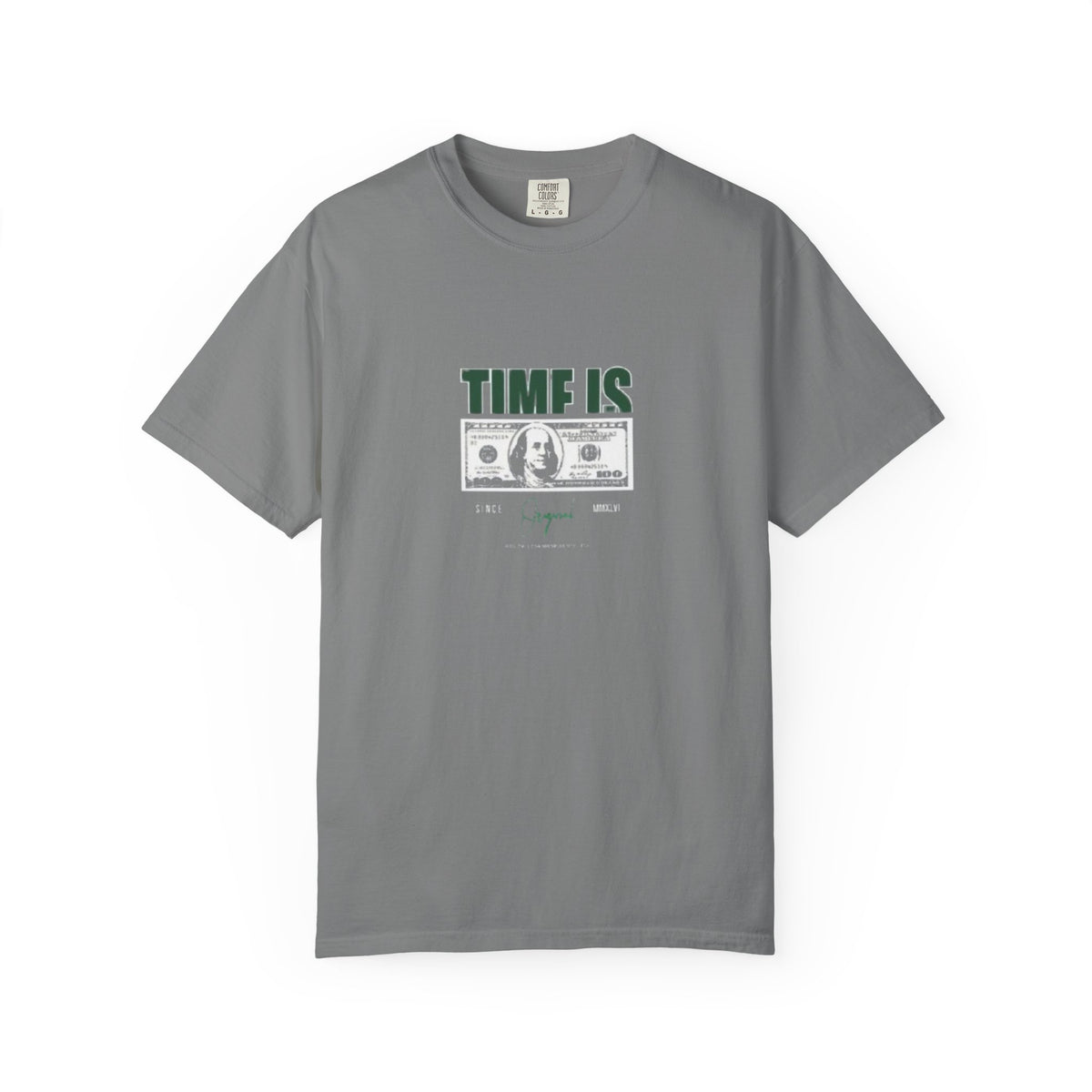 Money Vibe T-Shirt — "TIME IS" Graphic Dollar Bill Tee