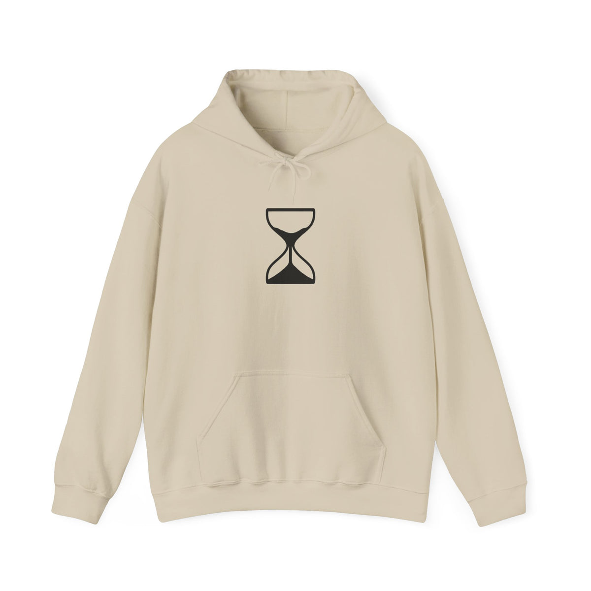 Hourglass Minimalist Hoodie — Simple Time Symbol Pullover