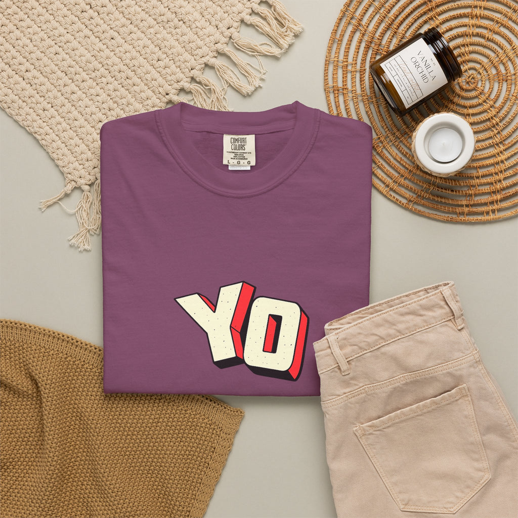 Yo Graphic T-Shirt — Retro 3D Lettering Tee
