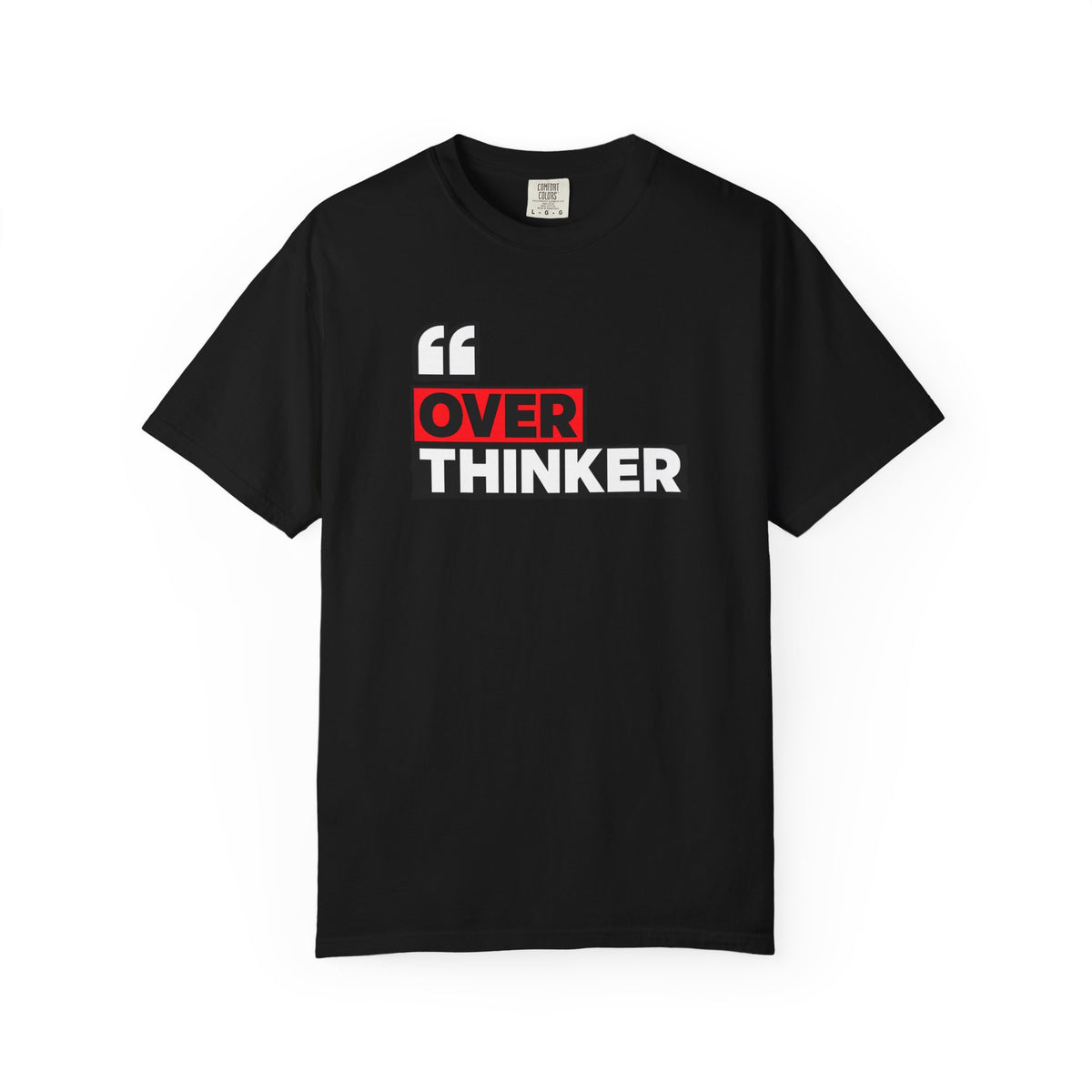 Overthinker Graphic T-Shirt — Bold Red & Black Text Tee