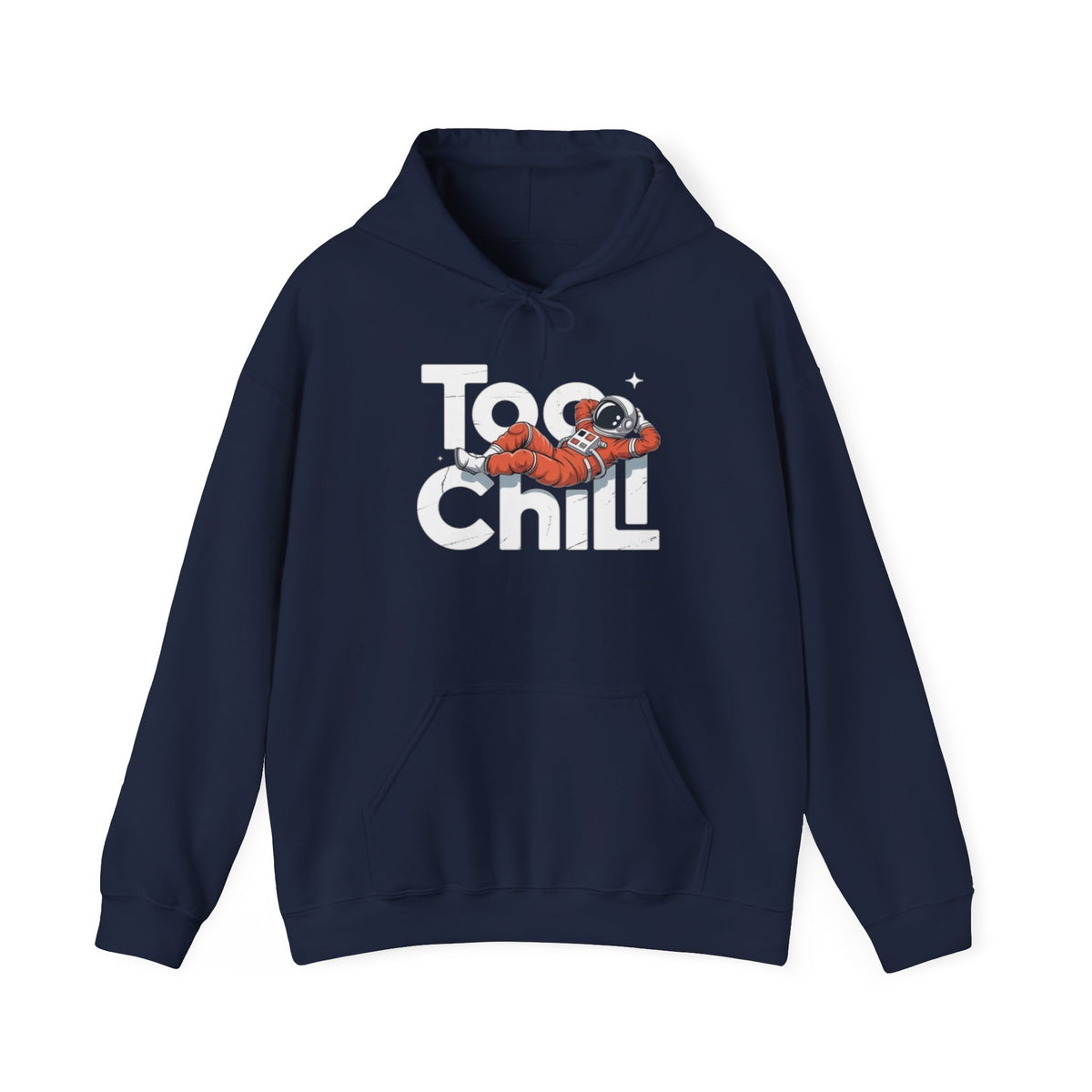 Too Chill Astronaut Hoodie — Retro Space Graphic Pullover