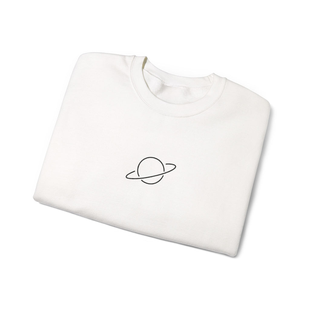 Minimal Planet Crewneck Sweatshirt Embroidered