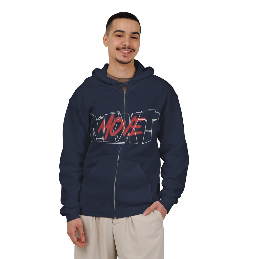 Next With Heart Zip Hoodie — 'NEXT' Graffiti Heart Full-Zip Hoodie