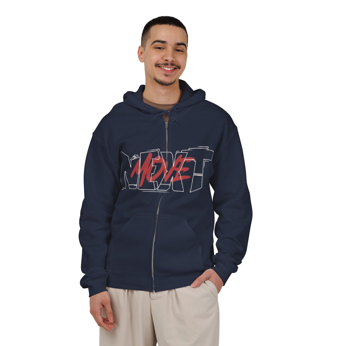 Next With Heart Zip Hoodie — 'NEXT' Graffiti Heart Full-Zip Hoodie