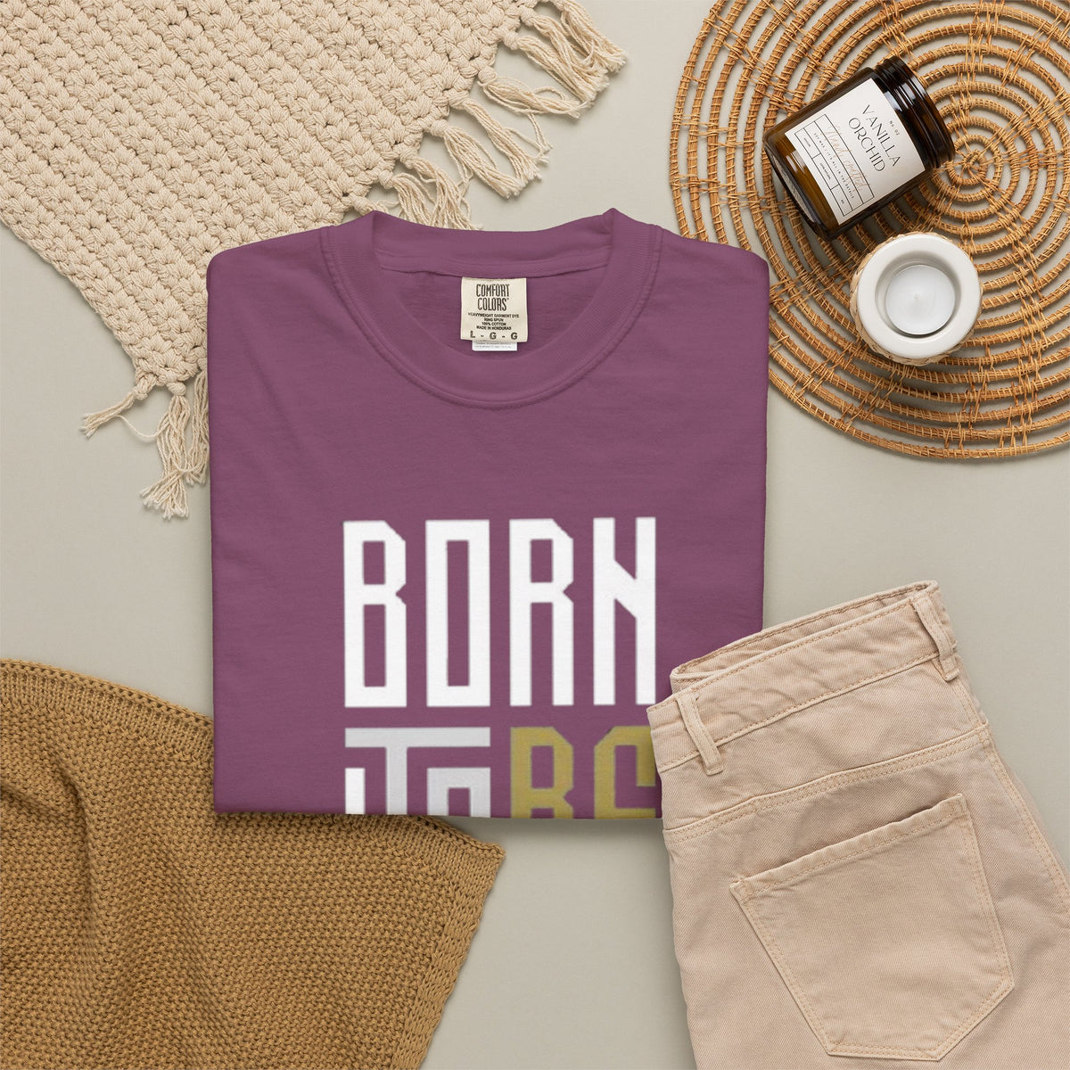T-Shirt — "Born To Be Untile" Bold Vertical Typography Tee