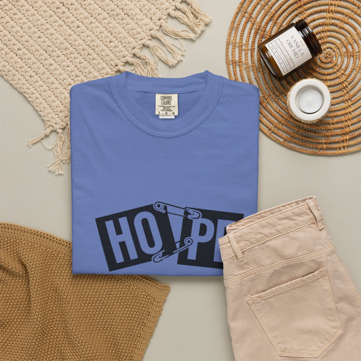 Hope Safety Pin T-Shirt — Graphic 'HOPE' Design
