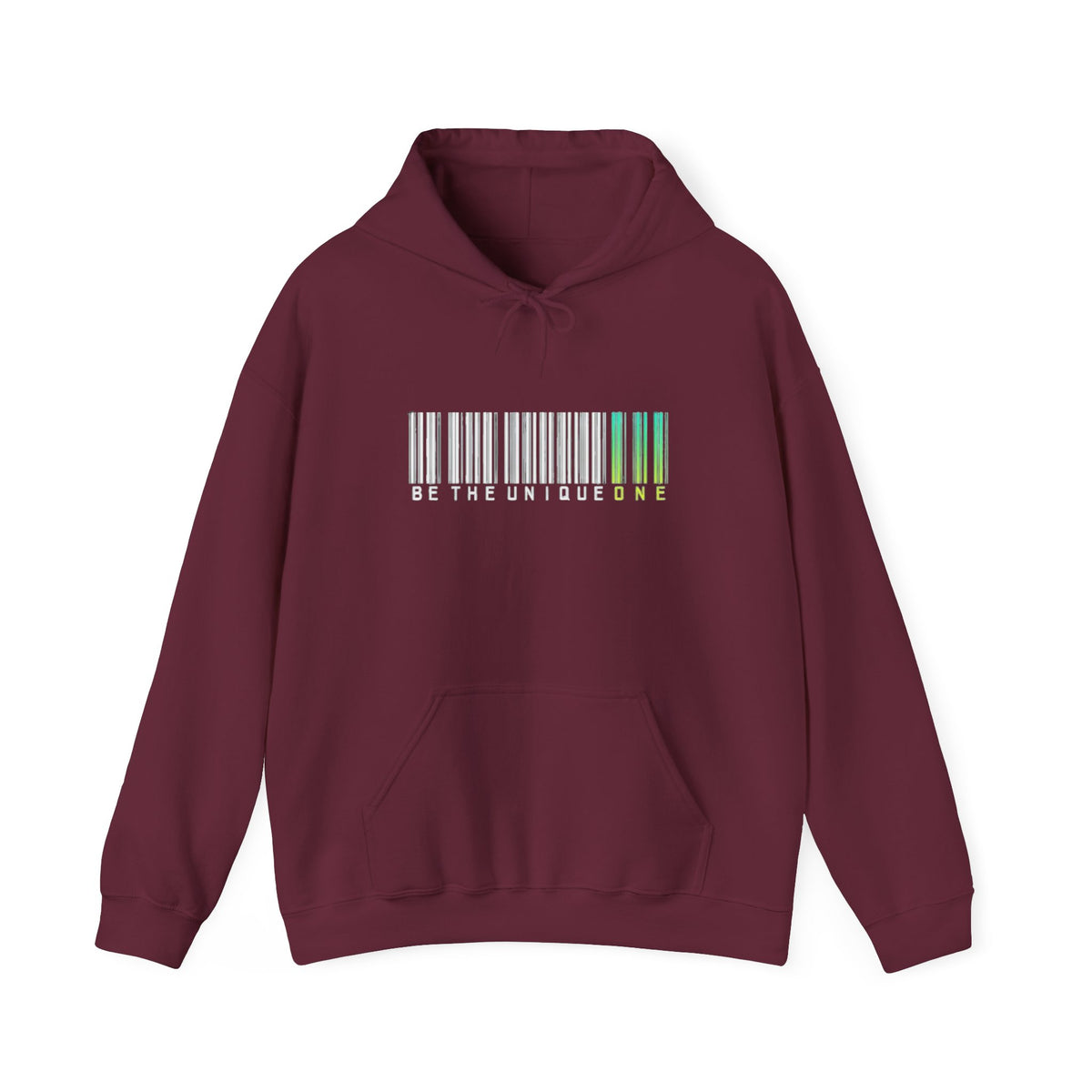 Unique One Barcode Hoodie — "Be the Unique One" Graphic Pullover