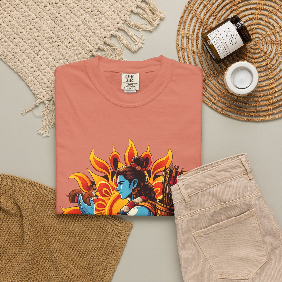 T-Shirt Ram Ji — Mythic Archer Illustration Tee (Sunburst Warrior Graphic)