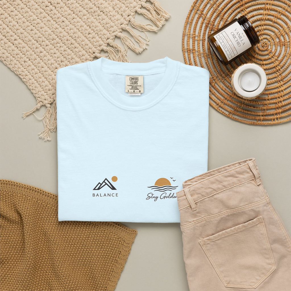 Paradise Club Tee — Minimal Sunset Palm Graphic T-Shirt