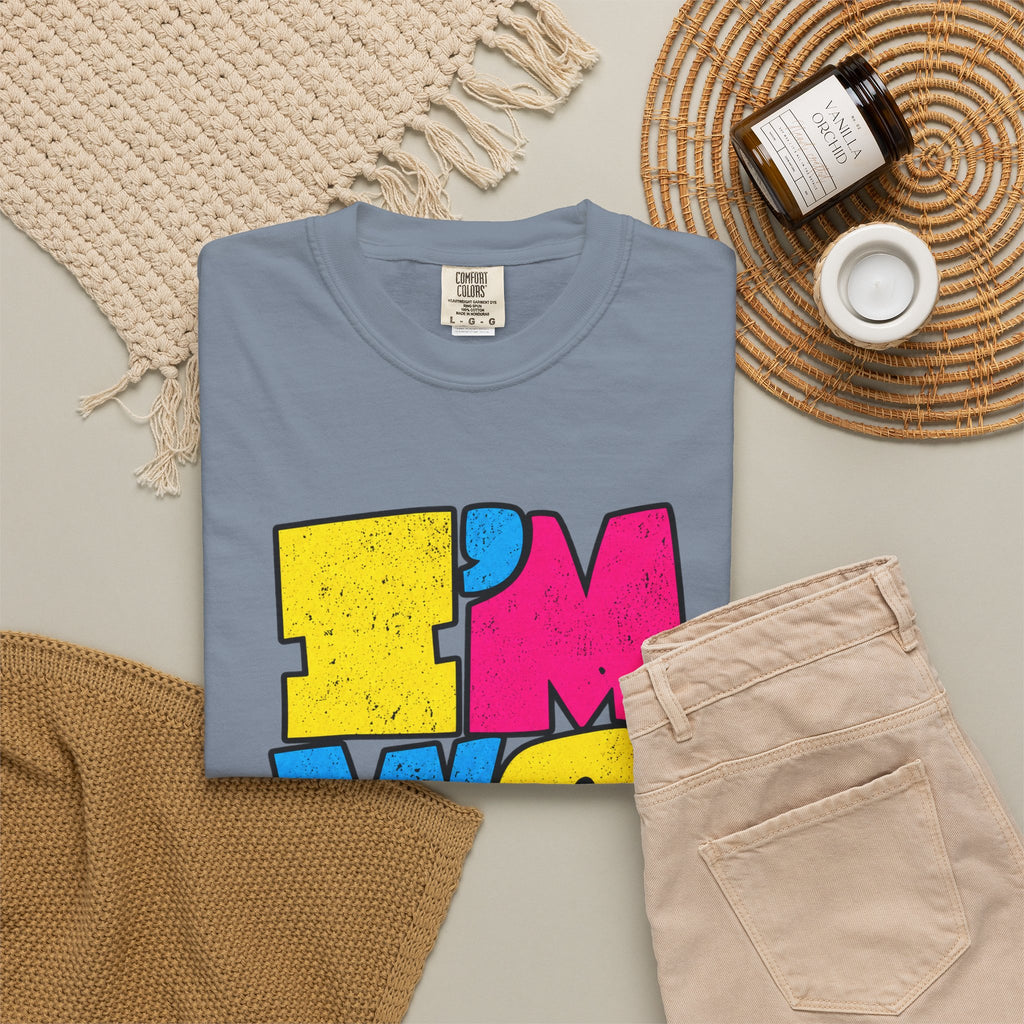 "I'M WEIRD" Colorblock Graphic T-Shirt — Retro Pop Statement Tee