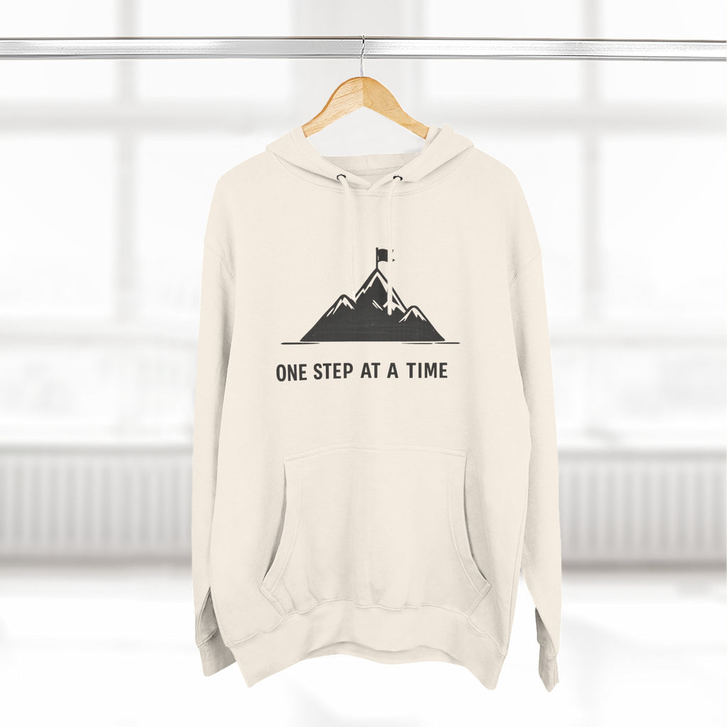 Hoodie - 'One Step at a Time' Mountain Graphic Fleece Hoodie