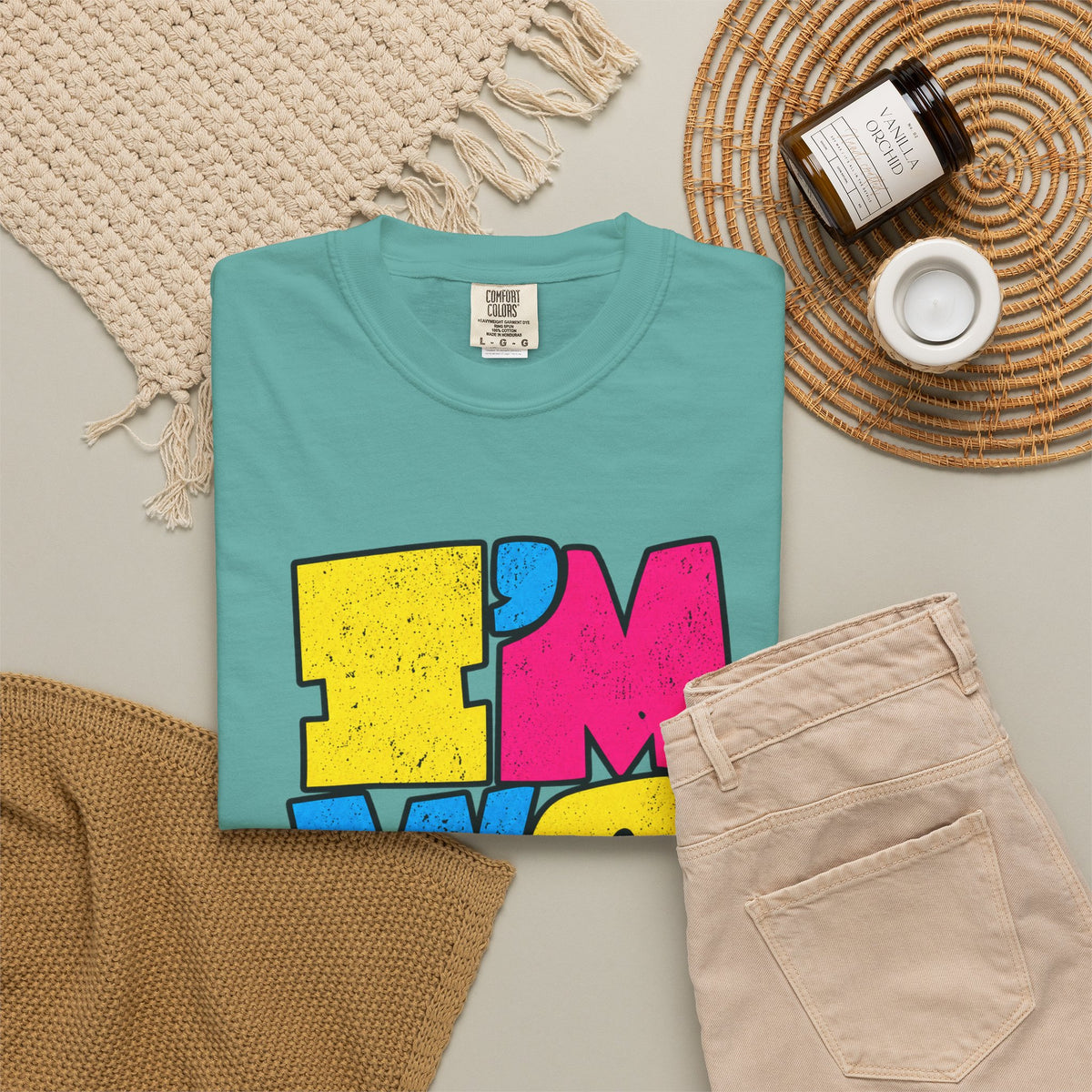 "I'M WEIRD" Colorblock Graphic T-Shirt — Retro Pop Statement Tee