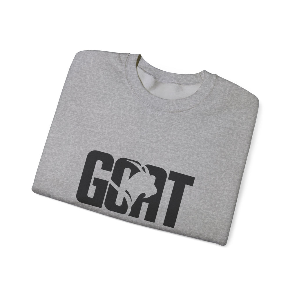 GOAT Graphic Sweatshirt — Athletic "GOAT" Logo Crewneck for Sports Fans