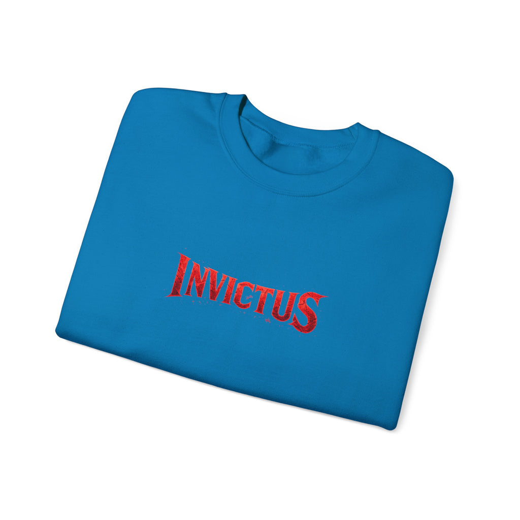 Invictus Crewneck Sweatshirt — Bold Red Script Pullover