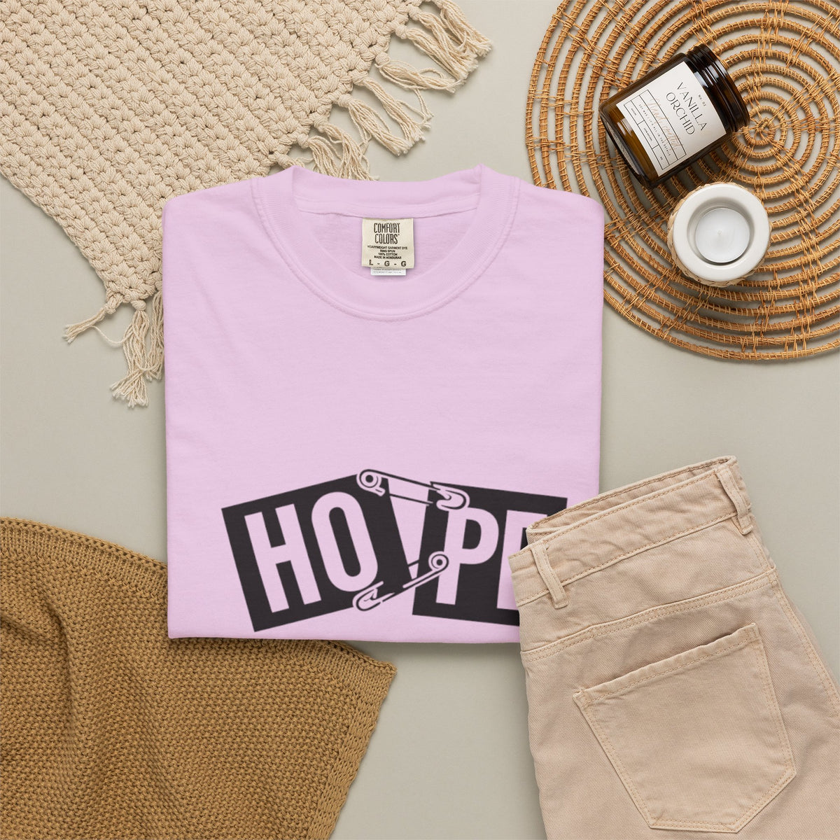 Hope Safety Pin T-Shirt — Graphic 'HOPE' Design