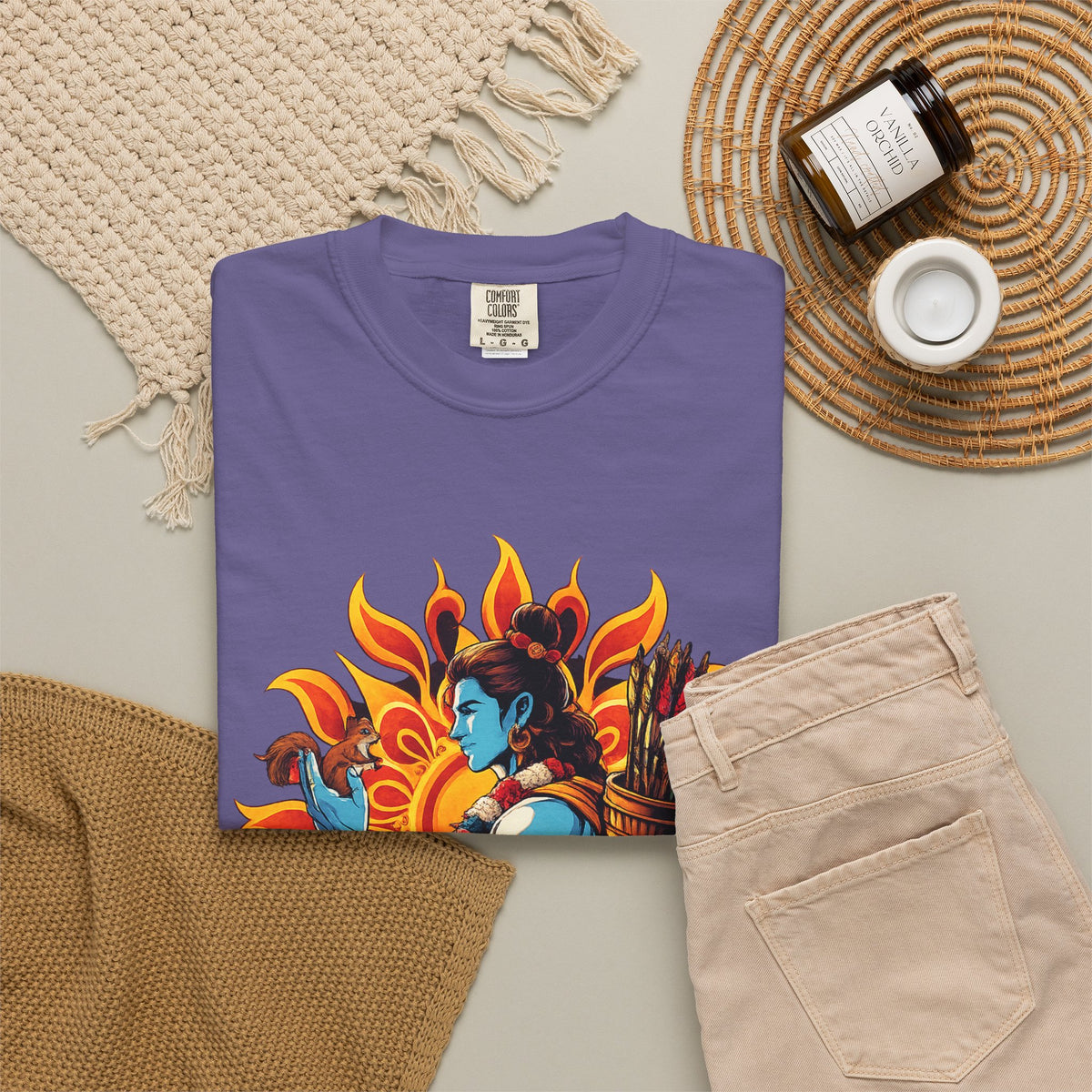 T-Shirt Ram Ji — Mythic Archer Illustration Tee (Sunburst Warrior Graphic)