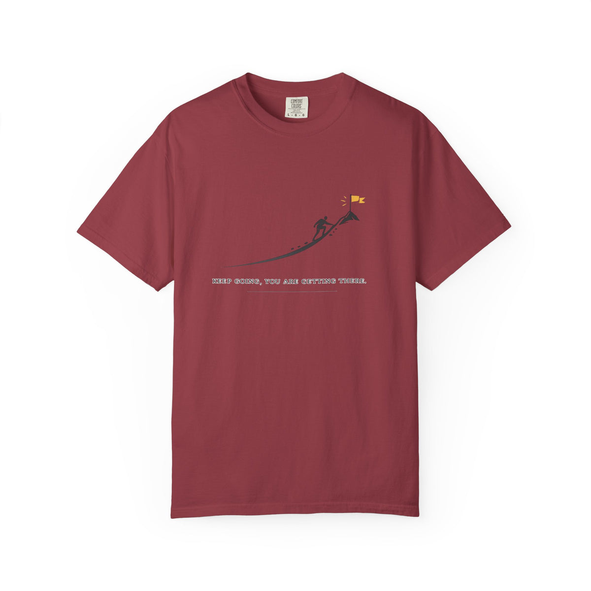 Motivational Climber T-Shirt — "Keep Going, You Are Getting There"