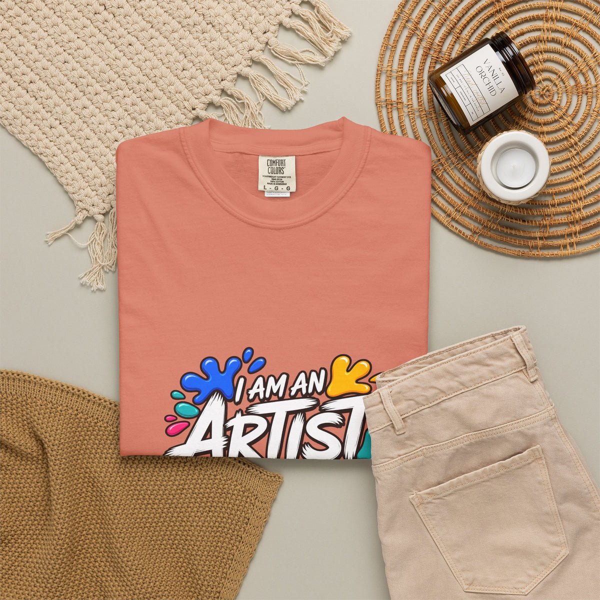 Artist T‑Shirt — "Human Artist" Colorful Paint Splash Graphic Tee