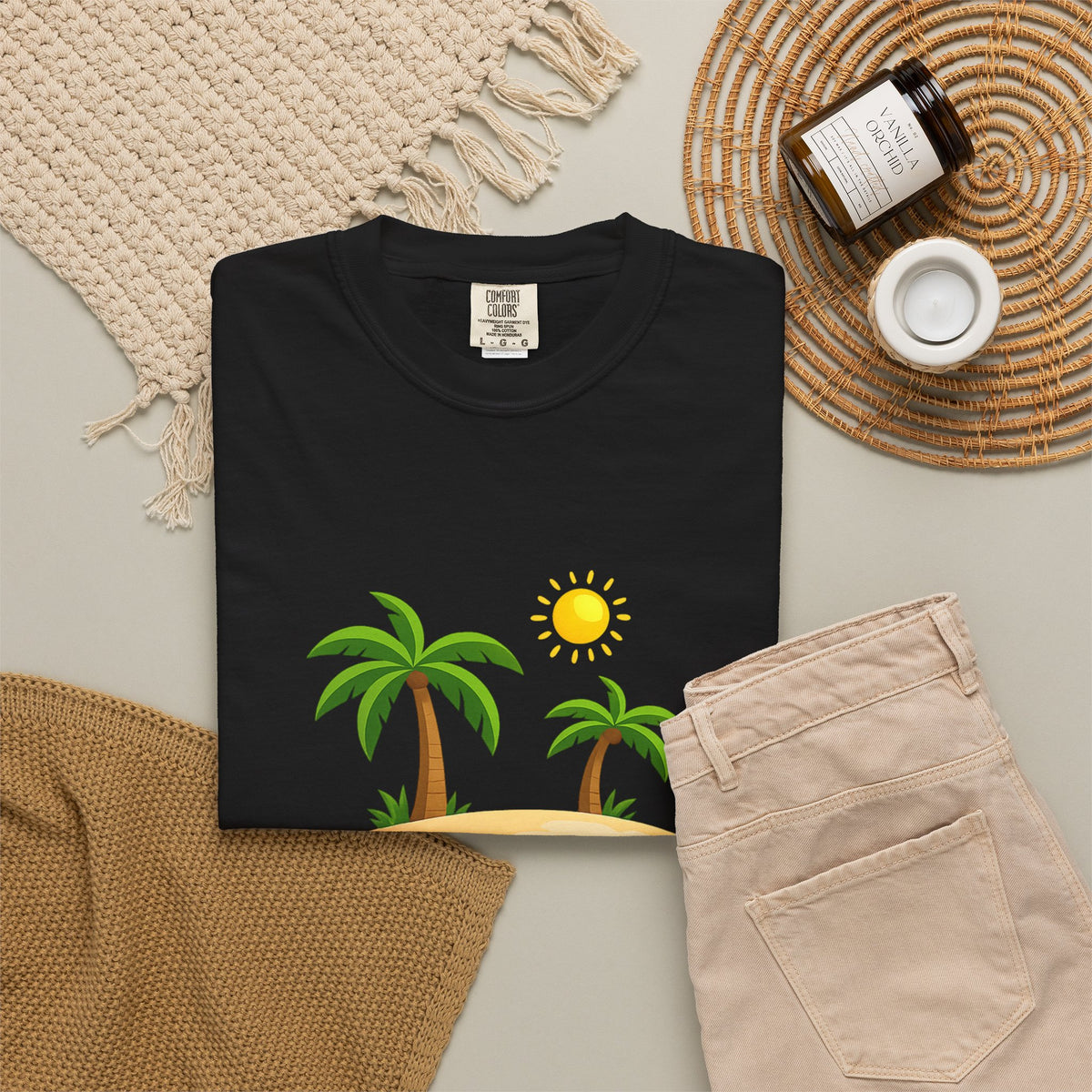 Island Paradise T-Shirt — Tropical Palm Tree Beach Graphic