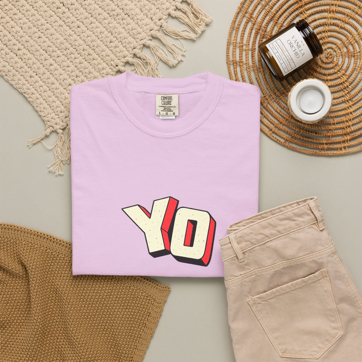 Yo Graphic T-Shirt — Retro 3D Lettering Tee