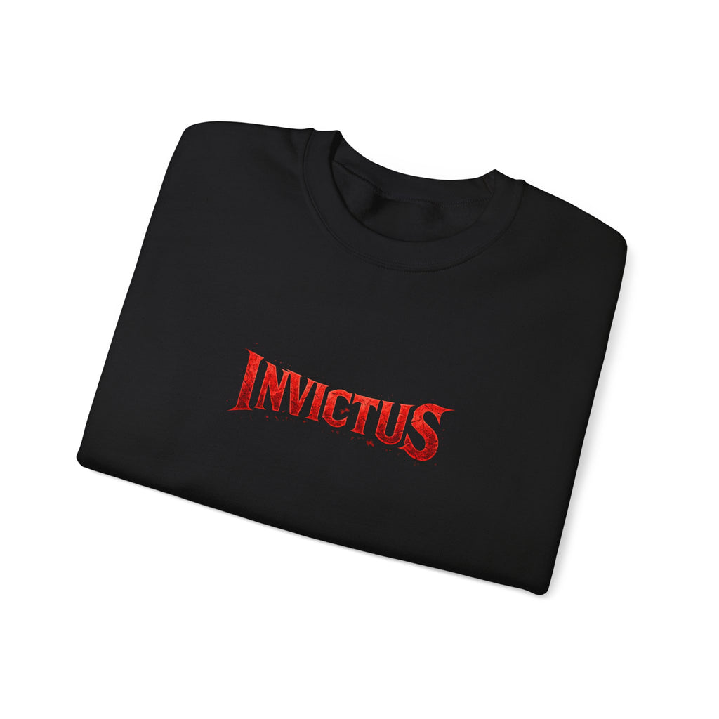 Invictus Crewneck Sweatshirt — Bold Red Script Pullover