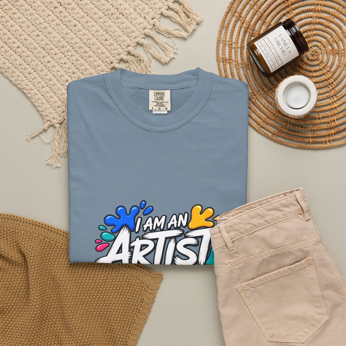 Artist T‑Shirt — "Human Artist" Colorful Paint Splash Graphic Tee