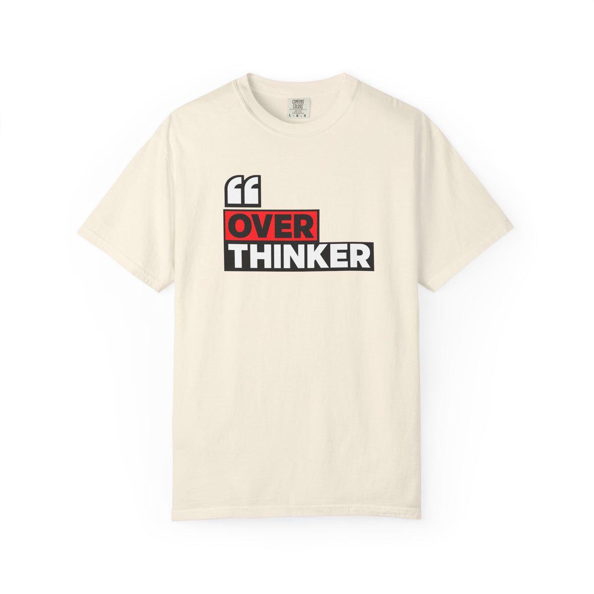 Overthinker Graphic T-Shirt — Bold Red & Black Text Tee