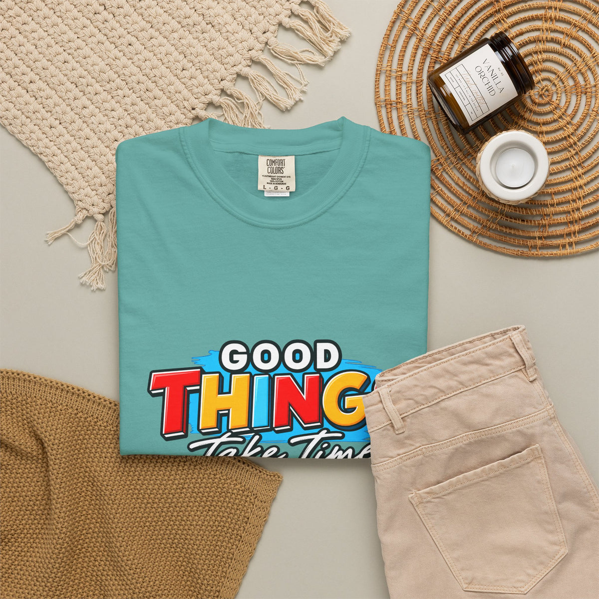 T-Shirt — "Good Things Take Time" Retro Graphic Tee