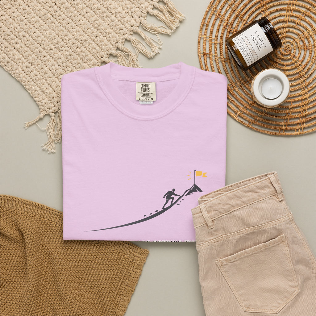 Motivational Climber T-Shirt — "Keep Going, You Are Getting There"