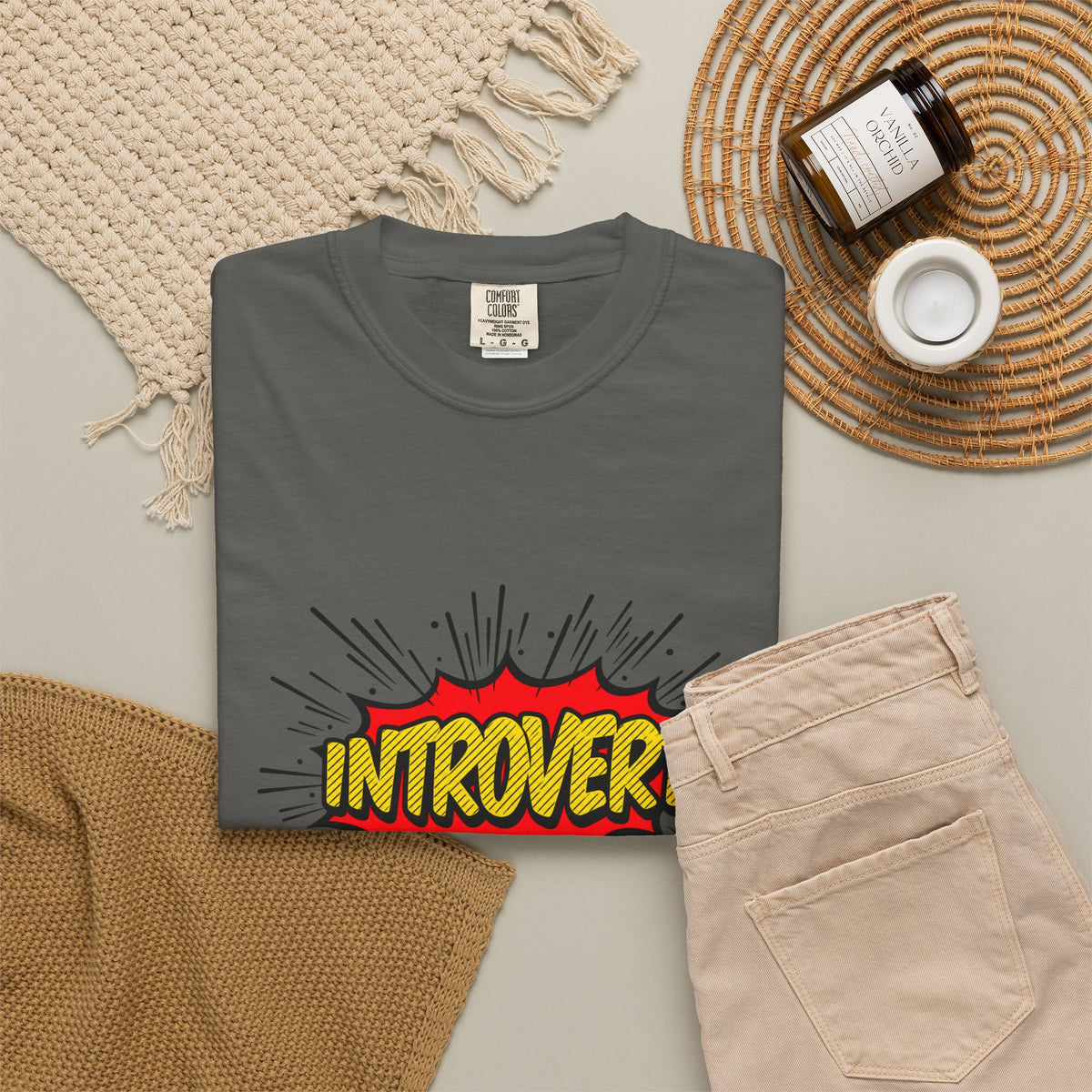 Introvert Comic Pop T-Shirt — Graphic "INTROVERT!" Tee