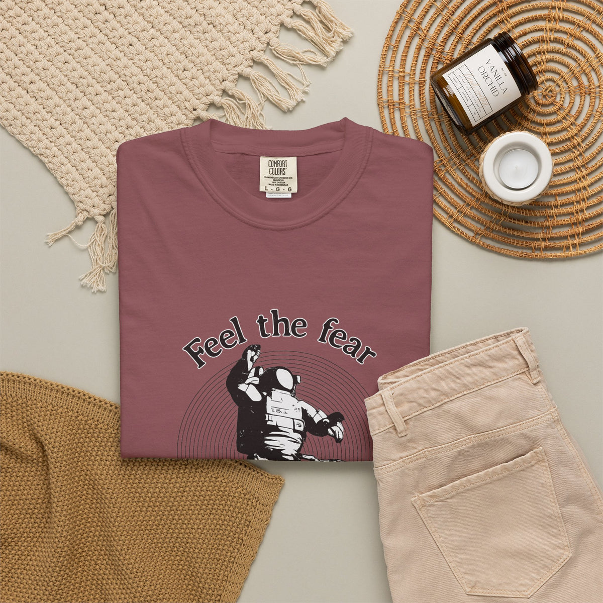 Astronaut 'Feel the Fear and Do It Anyway' Graphic T‑Shirt