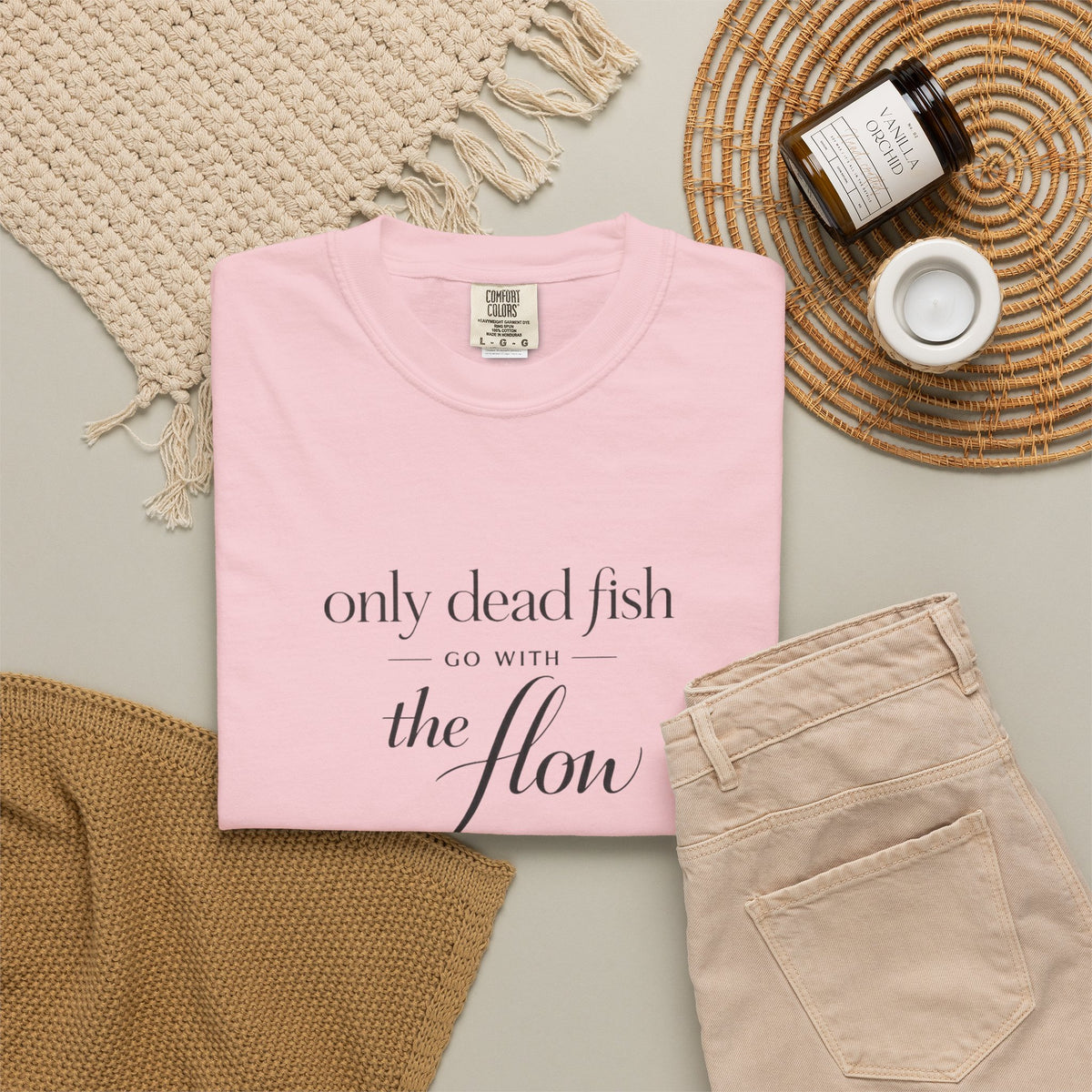 'Only Dead Fish Go With the Flow' Graphic T-Shirt