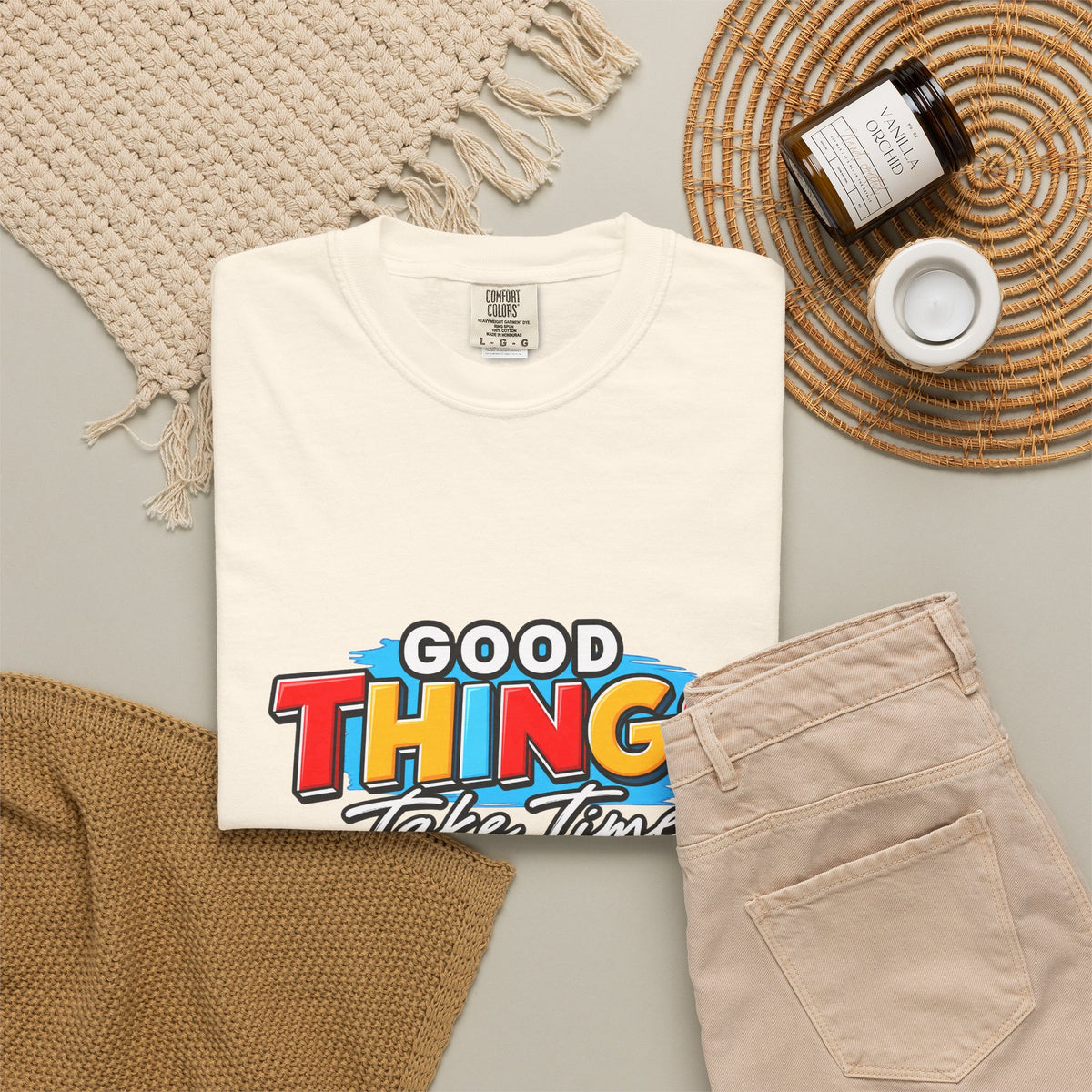 T-Shirt — "Good Things Take Time" Retro Graphic Tee