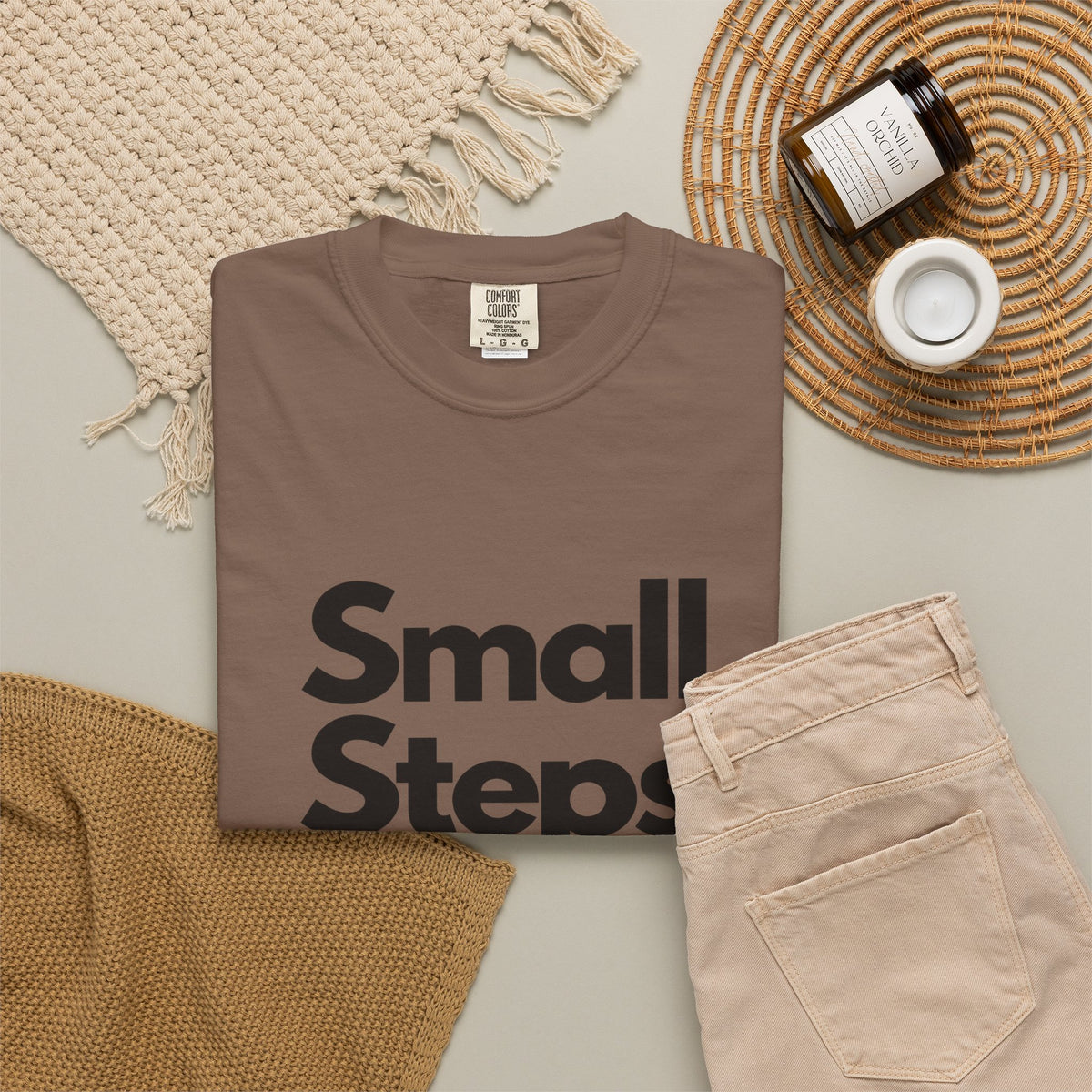 Motivational Tee — “Small Steps Every Day.” Inspirational Casual T-Shirt