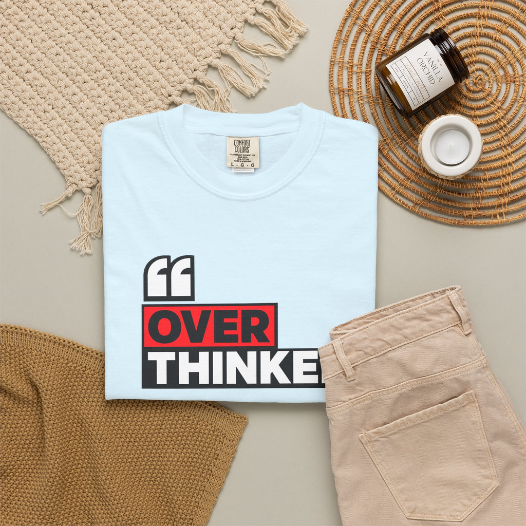 Overthinker Graphic T-Shirt — Bold Red & Black Text Tee