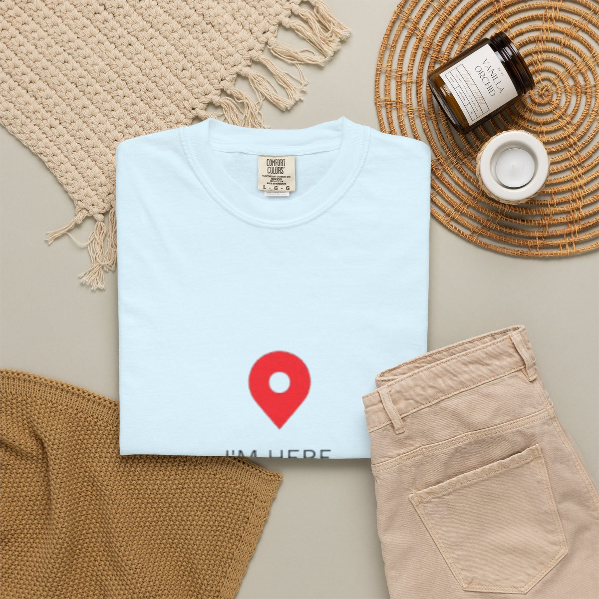 I’m Here T‑Shirt — Location Pin Graphic Tee