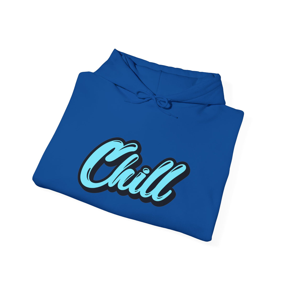 Chill Script Hoodie — Retro Blue Chill Graphic Pullover