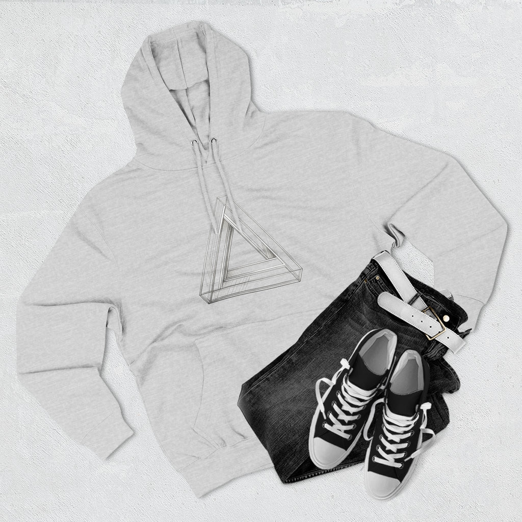 Minimal Geometric Triangle Hoodie — Three-Panel Illusion Design