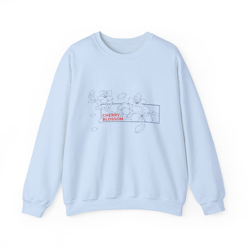 Cherry Blossom Crewneck Sweatshirt — Minimal Floral Graphic
